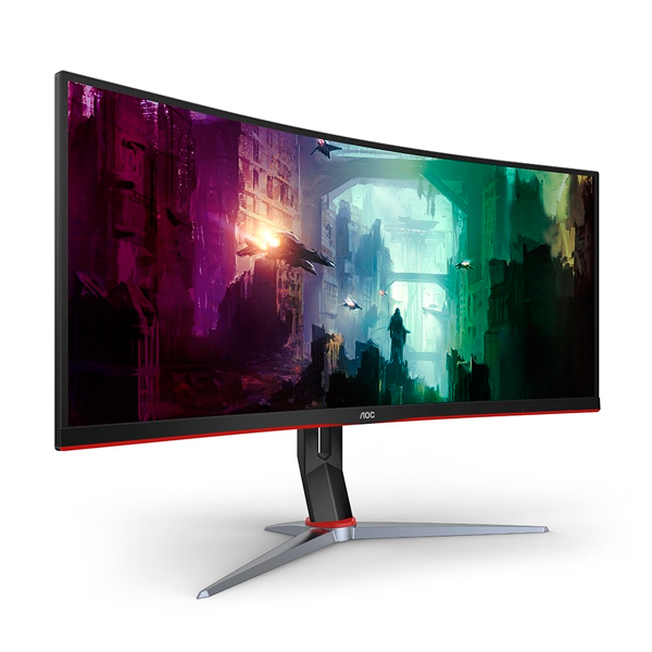 AOC 34型 黑紅 曲面寬 144Hz 螢幕顯示器 21:9 + 宙斯機-10-6U + TCA Officer Pack / 台灣公司貨 AOC,電競,螢幕,曲面,144Hz,21:9,1500R,32吋,顯示器