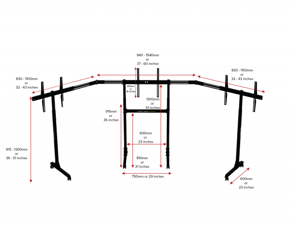 進口 高強度 NLR 三螢幕支架 附滾輪 / 最大到65吋x3 / 電視架 / NEXT LEVEL RACING NLR,AP1,螢幕架 三螢幕支架,螢幕支架,賽車架,電視架,NEXT LEVEL RACING