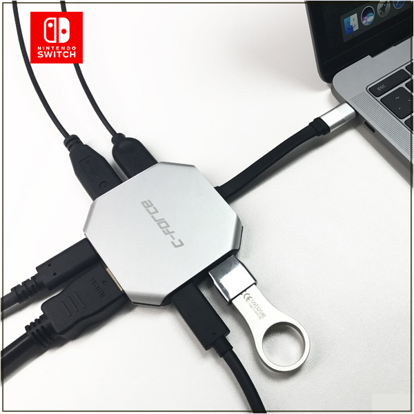 C-FORCE 多功能轉接器 【CF001】 USB-C 取代 SWITCH原廠底座 支援 Mac ※ 台灣公司貨一年保固  Nintendo Switch,Switch,轉接器,NS,原廠底座,華為,充電,三星,Mac,CFORCE