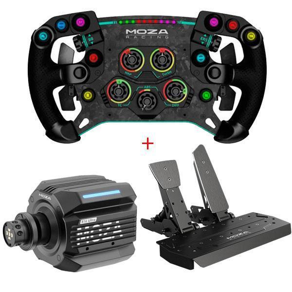 【頂級 熱銷】MOZA R16 Ultra DD 旗艦 直驅 方向盤 F1盤 套餐 / 魔爪 台灣公司貨 MOZA,R16 Ultra,直驅,基座,CS V2P,RS V2,方向盤,Mbooster,主動式踏板