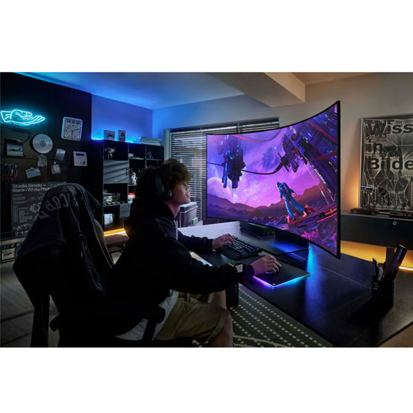 SAMSUNG 三星 Odyssey ARK 二代 / 55吋 曲面 電競螢幕 / 1000R 多工分割 可旋轉 / 台灣公司貨 SAMSUNG,三星,電視,Ark,Mini LED,螢幕,S55CG970NC,曲面,電競,55吋
