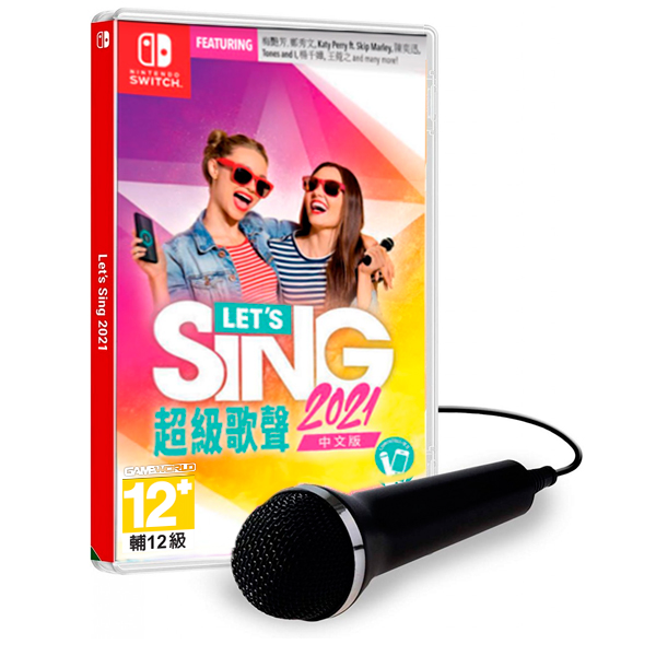 NS 超級歌聲 Let's Sing 2021 + 一組 麥克風 / 中文版 NS,PS4,超級歌聲,Let's Sing 2020,Let's Sing,中文,陳奕迅,中文歌曲,麥克風,多人