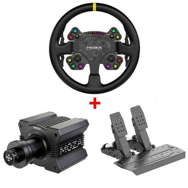 【中階熱賣】MOZA R9 DD 直驅 方向盤 圓盤 套餐 / 魔爪 台灣公司貨 MOZA,GS,Racing,盤面,RacingWheels,Alcantara,麂皮,F1