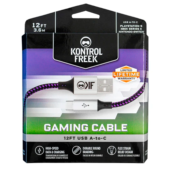 KontrolFreek USB A-to-C 電競級 Gaming Cable / 3.6米 12英尺 / 台灣公司貨 KontrolFreek,USB,A-to-C,Gaming Cable,專業玩家周邊,傳輸線,Type-c,充電線