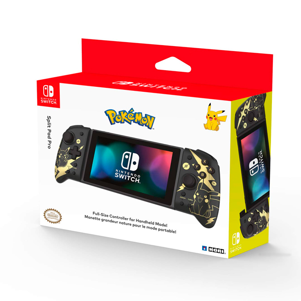 NS HORI 寶可夢 皮卡丘 黑&金 便攜式專用控制器 NS,joy-con,HORI,皮卡丘,專用控制器,加大,連發,人體工學,SWITCH,寶可夢