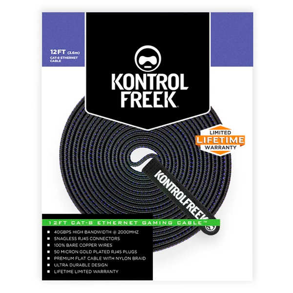KontrolFreek 12' CAT-8 乙太網路遊戲電纜 / 12英尺 / 台灣公司貨 KontrolFreek,12' CAT-8,乙太網,游戲,PlayStation,Xbox,Patch Panels, Switch,PC,網路線