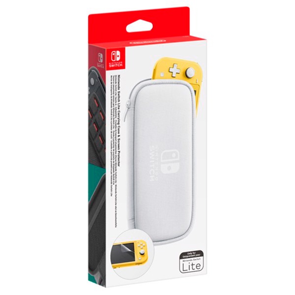 NS Lite 原廠 收納包 硬殼包 攜行包 灰白色 / 含螢幕保護貼 Nintendo Switch Lite  Nintendo Switch,Switch,收納包,保護貼,卡夾盒,水晶殼,果凍套,充電器,Lite,NS