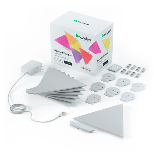 【二手】Nanoleaf Shapes 綠諾 智能三角燈 9片裝 完整套組 / 智慧燈板 / 台灣公司貨 二手,中古,智能燈板,光板,方塊燈,Nanoleaf,燈帶,星座燈,燈板