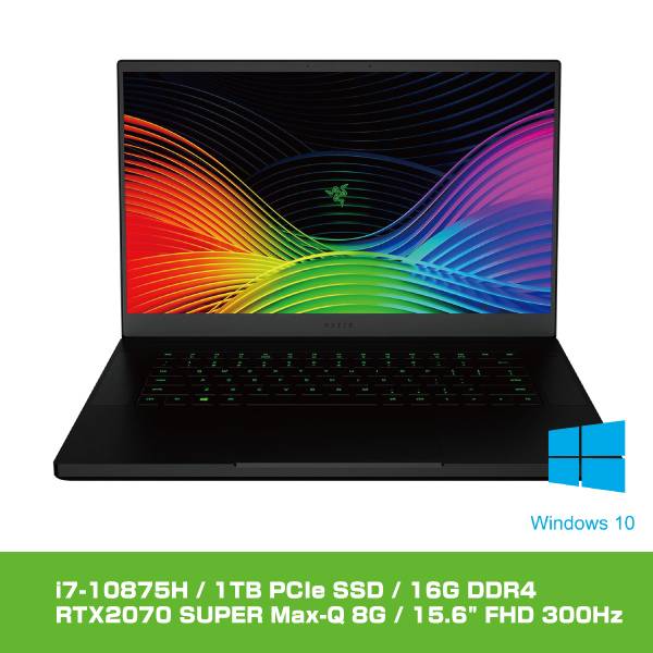 Razer BLADE 15.6吋 i7-10875H / 16G / 1TB PCIe SSD / RTX2070 SUPER Max-Q 8G Razer,BLADE,15.6吋,電競筆電,雷蛇,i7,256SSD,GTX1660Ti,RZ09-03305T43-R3T1