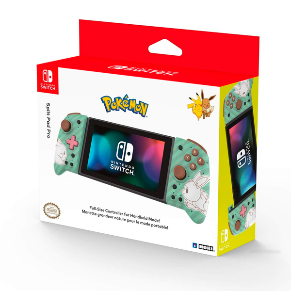 NS HORI 寶可夢 皮卡丘 & 伊布 便攜式專用控制器 NS,joy-con,HORI,皮卡丘,專用控制器,加大,連發,人體工學,SWITCH,寶可夢