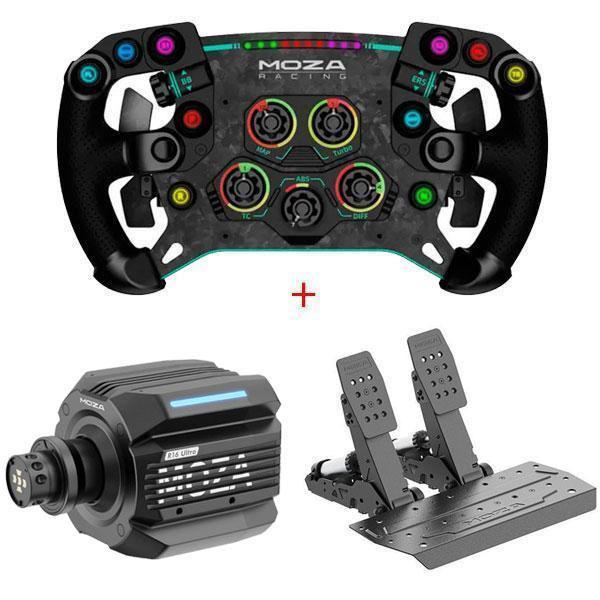【頂級 熱銷】MOZA R16 Ultra DD 旗艦 直驅 方向盤 F1盤 套餐 / 魔爪 台灣公司貨 MOZA,R16 Ultra,直驅,基座,CS V2P,RS V2,方向盤,Mbooster,主動式踏板