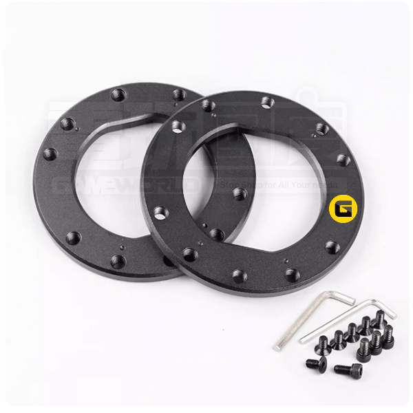 Fanatec QR2 QR1用 鋁合金CNC 快拆器轉接墊片 / 6mm厚 / 轉換70mm孔距 改裝盤 賽車模擬,FANATEC,QR2,輪側,Base-Side,公司貨,快拆接頭,QR2 PRO,金色,金屬