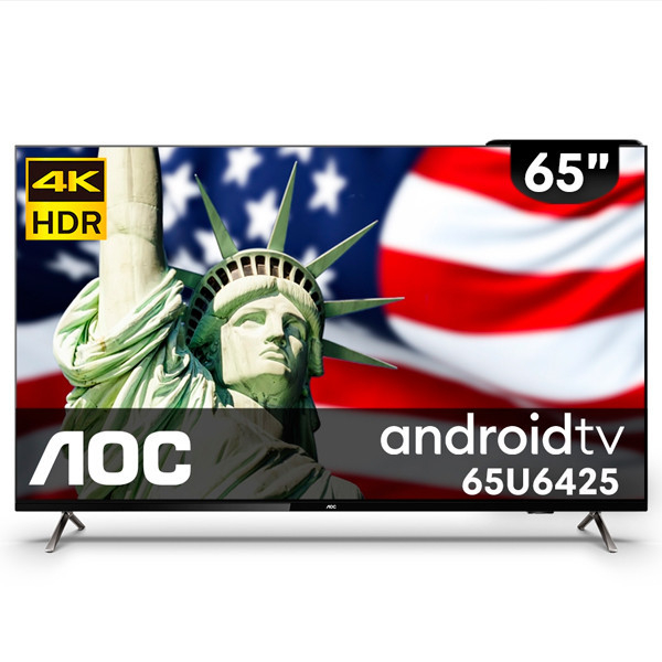 AOC 65吋4K HDR Android 10 / Google認證 智慧液晶顯示器 / 65U6425 / 台灣公司貨 AOC,65吋,4K,HDR,Android,電競,螢幕,顯示器,65U6425,台灣公司貨