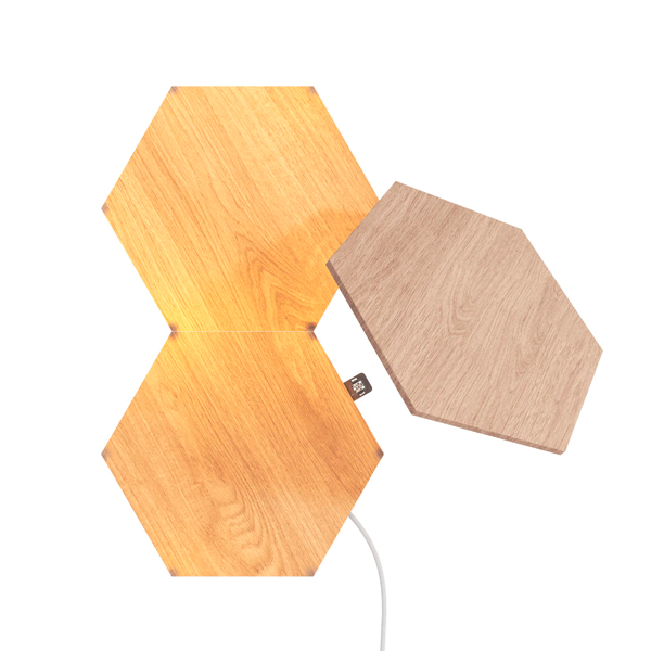 Nanoleaf Elements Hexagon / 智能 木紋奇光板 7片 完整組 / 智慧燈板 / 台灣公司貨 Nanoleaf,智能,方塊燈,擴充版,台灣公司貨,siri,語音控制,綠諾,Shapes,六角,三角,木紋