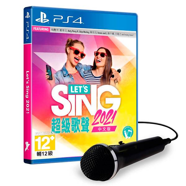 PS4 超級歌聲 Let's Sing 2021 + 一組 麥克風 / 中文版 NS,PS4,超級歌聲,Let's Sing 2020,Let's Sing,中文,陳奕迅,中文歌曲,麥克風,多人