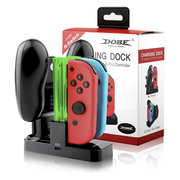 NS joy-con 多手把充電座 / PRO手把、主機也可充 / 副廠 DOBE / Nintendo Switch ※ 非HORI 【最強優惠】 任天堂,手把充電,收納包,NS,保護貼,水晶殼,電源,充電,Nintendo Switch,Switch