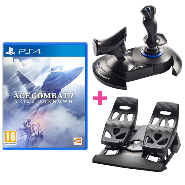 PS4 空戰奇兵 一般版 + HOTAS4 飛行搖桿 + TFRP 方向舵 // Thrustmaster  Thrustmaster,T.Flight,Hotas,PS4,PC,模擬飛行,飛行搖桿,戰鬥機,空戰奇兵,AC7