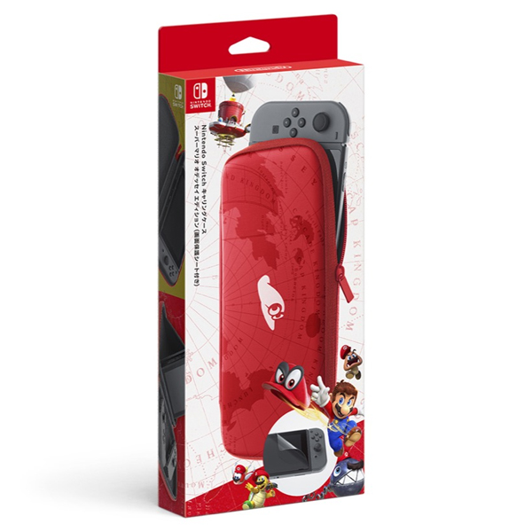 NS 原廠 收納包 硬殼包 攜行包 ※ 瑪利歐 紅 ※ 含螢幕保護貼 Nintendo Switch Nintendo Switch,Switch,收納包,保護貼,卡夾盒,水晶殼,果凍套,瑪利歐,包包,NS