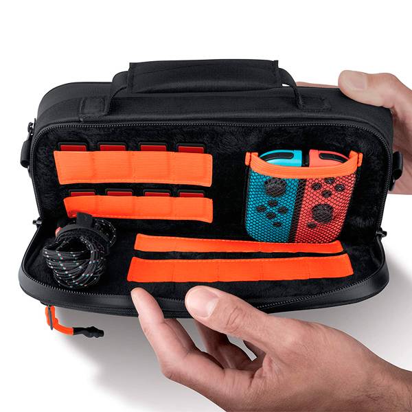NS 防潑水 收納包 / 含背帶 / 內絨毛 防護 NS,joy-con,收納包,防潑水,斜背,絨毛,防水拉鍊,硬殼包,防護