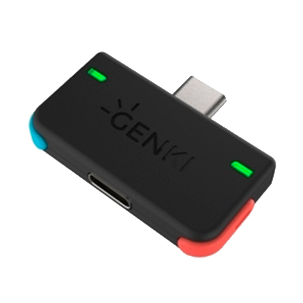 Genki 藍芽音訊傳輸裝置 輕裝上陣組 / 電光紅 x 電光藍 / NS PS4 通用 NS,HORI,藍芽,無線,接收器,無線耳機,Genki,aptX,Type-C