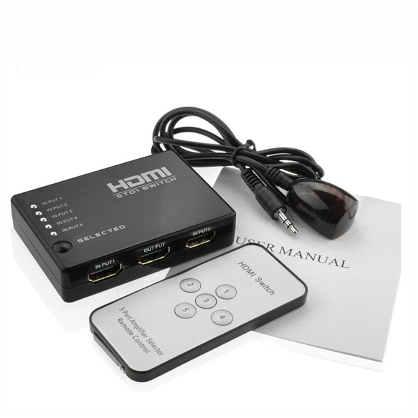 5進1出【HDMI切換器】附遙控 高清影音 1080P HDMI轉換器 分接器 電視盒 PS4 XboxONE SWITCH 3進1出,HDMI切換器,高清影音,1080P,HDM,轉換器,分接器,電視盒,PS4,XboxONE,SWITCH