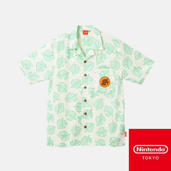 動物森友會 / 貍克 花襯衫 / 孩童款 130CM / Nintendo TOKYO 動物森友會,襯衫,貍克,人造絲,短袖,周邊小商品,Nintendo,TOKYO,動森,日本
