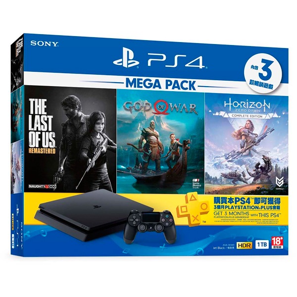 PS4 Slim 主機 經典大作同梱組 地平線 + 戰神 + 最後生還者 / 中文版 PS4,戰神,中文版,地平線,最後生還者,期待黎明,同捆,Slim,1TB,會員