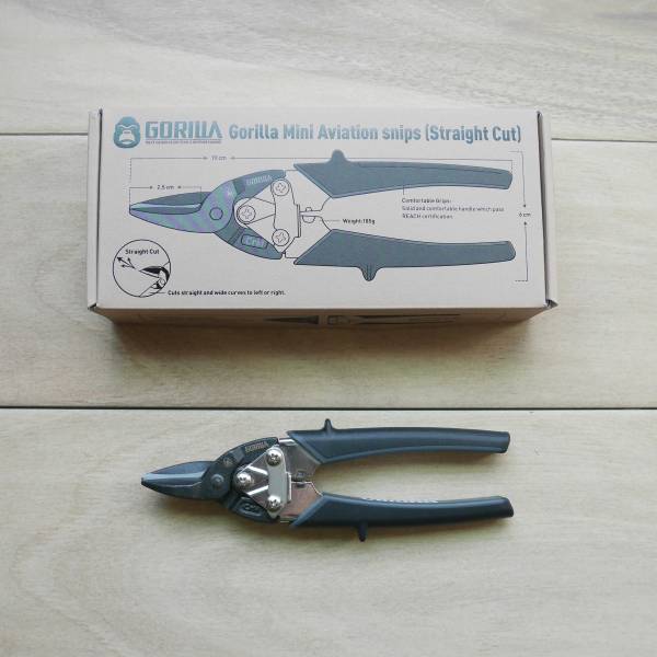 Gorilla Mini Aviation snips (Straight Cut) 木匠,木匠兄妹,禮物,精品,辦公用品,居家用品,台灣製造,交換禮物,生日禮物,年節禮物,聖誕禮物,剪刀,工具,耐用,鐵皮剪