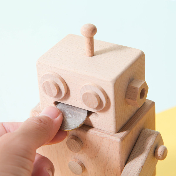Mr.Manny Piggy Bank 木匠,木匠兄妹,禮物,精品,辦公用品,居家用品,居家裝飾,台灣製造,交換禮物,造型,生日禮物,年節禮物,聖誕禮物,存錢筒,錢,機器人,兒童節,療癒,木製,造型,收納,