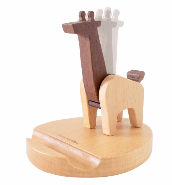 Giraffe phone holder 木匠,木匠兄妹,禮物,精品,辦公用品,居家用品,居家裝飾,台灣製造,交換禮物,造型,生日禮物,年節禮物,聖誕禮物,長頸鹿,手機座,手機架,兒童節,療癒,木製,造型,收納,童玩趣味,台灣製造