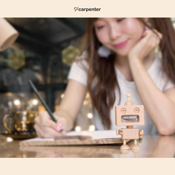 Robot Pencil Sharpener wood, woodwork, pencil sharpener, stationery