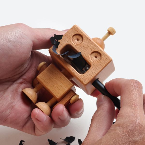 Robot Pencil Sharpener wood, woodwork, pencil sharpener, stationery
