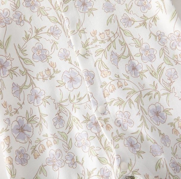 新生兒花領口開釦連身裝(2款) 