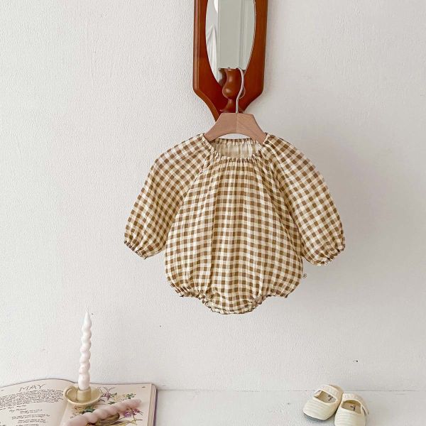 紗布棉鬆緊甜美包屁衣 