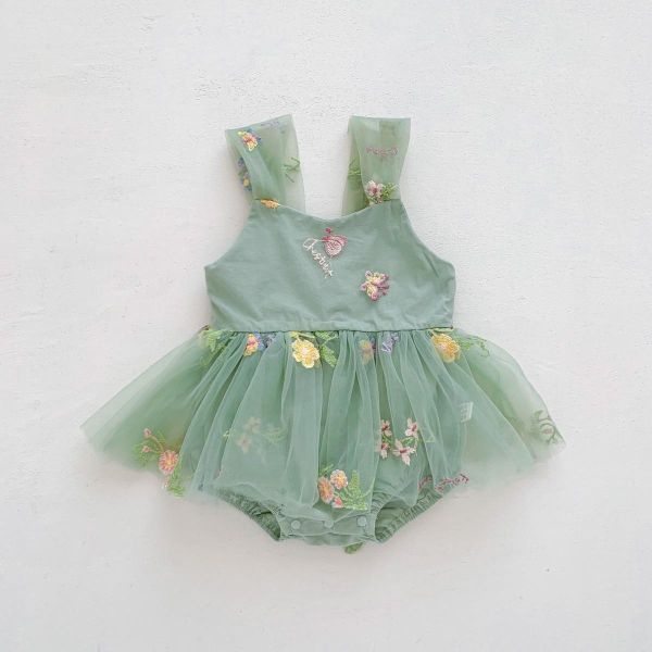 森林系碎花網紗包屁裙 