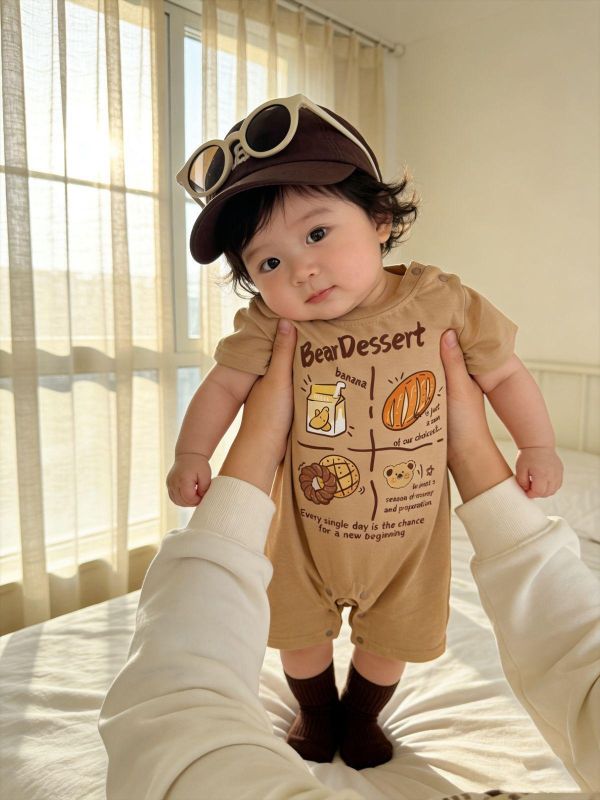 咖色麵包牛奶/米妮連身裝 