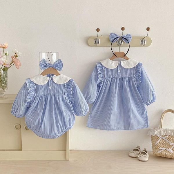 姐妹款-甜美娃娃領包屁衣/洋裝(含頭飾) 