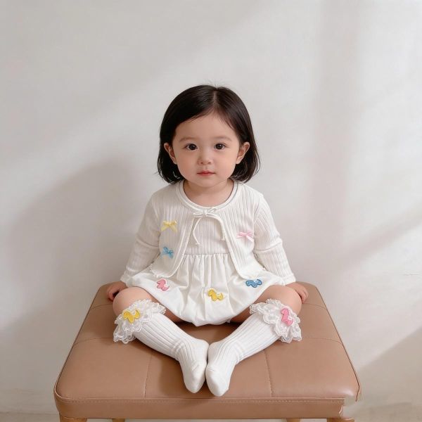 蝴蝶結外套+小馬刺繡連身裙 