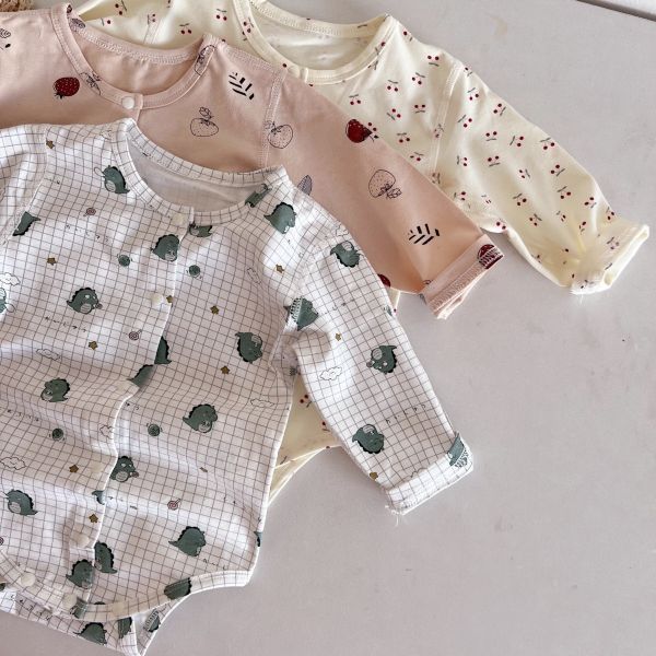 純棉開釦卡通印花包屁衣 