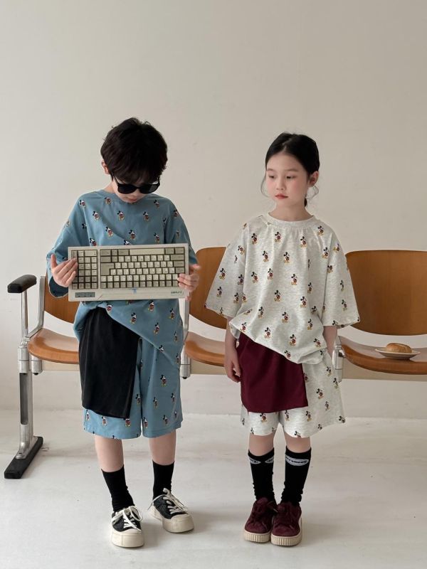 滿版米奇印花兩件式套裝 