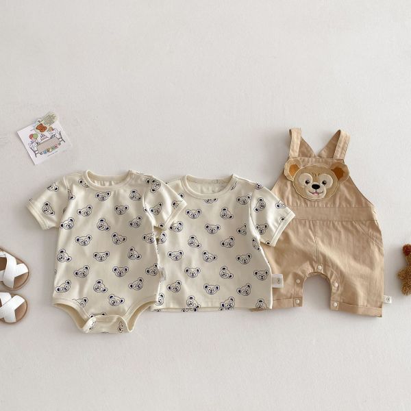 滿版達菲熊包屁衣/上衣/吊帶長褲 