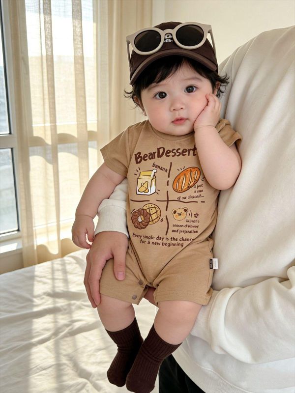 咖色麵包牛奶/米妮連身裝 