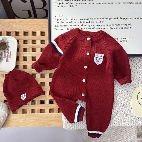 『現貨80cm』狗狗布標開釦連身裝+帽 