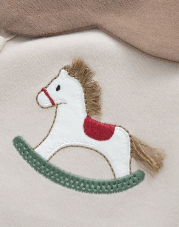 新生兒小馬電繡純棉反包手連身裝 