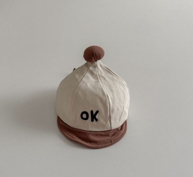 可愛豆丁ok刺繡棒球鴨舌帽 