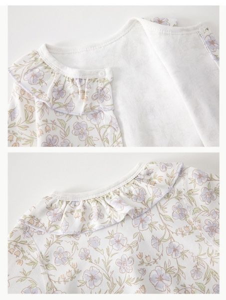 新生兒花領口開釦連身裝(2款) 