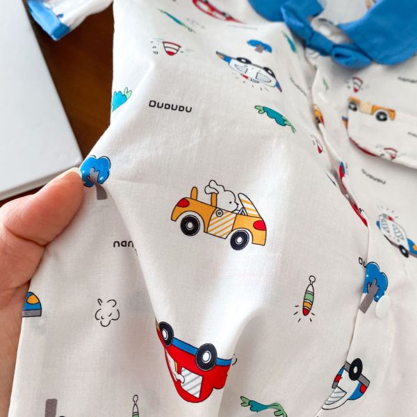 滿版小汽車領結連身裝 