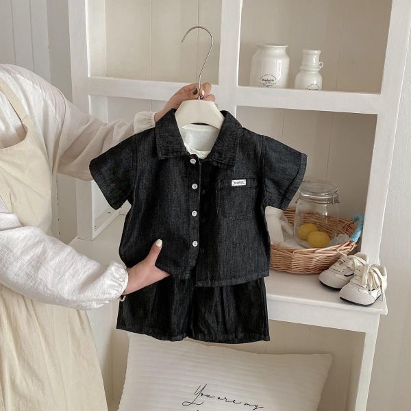 好會穿!!素色牛仔開釦兩件套/背心 