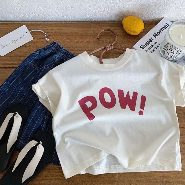 POW!字母印花素色上衣 