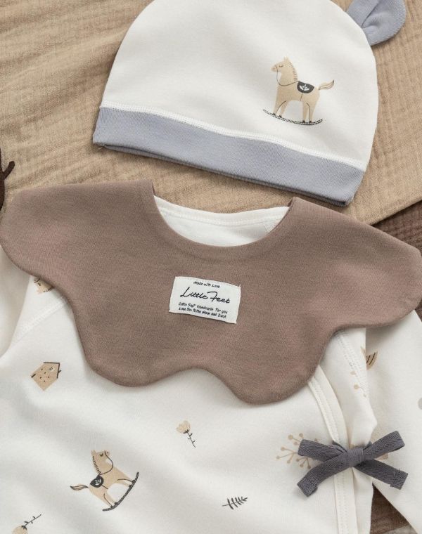 新生兒搖搖馬純棉側開包屁衣/連身裝 